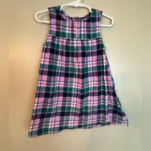 Gymboree Pink and Green Plaid Dress 18-24 Months